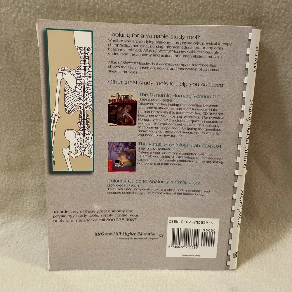 Atlas Of Skeletal Muscles - Robert Stone 3rd Edition Preowned New Condition